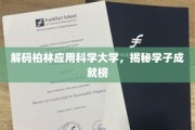 柏林应用科学大学风采录，学子成就背后的创新密码