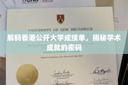 香港公开大学成绩单密码解读，解锁学术成就的秘密