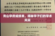 学府荣耀榜，一窥青山学子卓越学术之旅