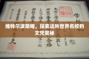 探寻维特尔波传奇，揭秘世界名校文凭背后的辉煌故事