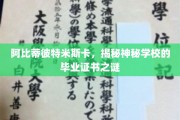 揭秘阿比蒂彼特米斯卡神秘学校，毕业证书背后的传奇故事