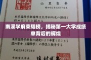 南溪学府荣耀榜，揭秘顶尖学府成绩单背后的璀璨传奇