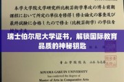 瑞士伯尔尼大学证书，跨国教育品质的璀璨凭证