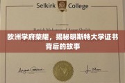 欧洲明珠之光，探寻德国明斯特大学证书背后的传奇印记