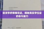 学位荣耀之光，丽泽学府学位证背后的独特魅力