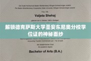 揭开德克萨斯大学圣安东尼奥分校学位证书的神秘面纱