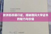 欧洲精英学府通行证，魏玛大学证书的非凡魅力与无限价值