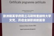 跨国职场通行证，荷兰马斯特里赫特大学文凭引领未来职业飞跃