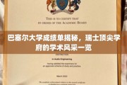巴塞尔大学风采全解析，一窥瑞士顶级学府的学术魅力