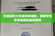 解码贝德福特大学成绩单，揭示学生的学术成就密码