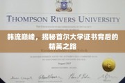 首尔大学证书闪耀韩流，解码精英教育成长轨迹