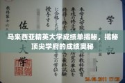 马大精英学子揭秘，揭秘马来精英大学成绩背后的秘诀