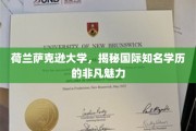 探寻荷兰萨克逊大学的全球学历风采与独特魅力
