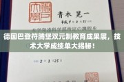 巴登符腾堡双元制教育硕果累累，德国技术大学成绩单惊艳亮相！