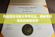 学历造假大揭秘，揭开圣托马斯大学学位证的神秘面纱