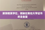 探寻精英之路，揭秘拉筹伯大学证书的价值与潜力