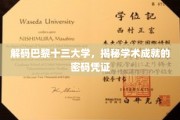 巴黎十三大学，探寻学术荣耀的神秘钥匙