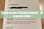 阳光海岸大学学霸风云录，揭秘顶尖学子背后的辉煌成绩单