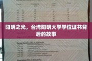 台湾阳明之光，揭秘学位证书背后的传奇历程