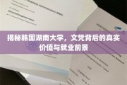 韩国湖南大学文凭之谜，揭秘其真实价值与职场未来