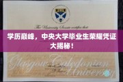 中央大学精英名片，揭秘学历巅峰的荣耀通行证
