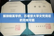 揭开匹兹堡大学文凭的精英奥秘，探索无限未来之路