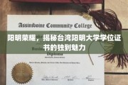 台湾阳明大学学位证书，探寻荣耀背后的独特韵味