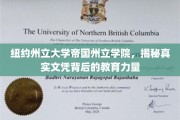 揭开纽约州立大学帝国州立学院，文凭背后的卓越教育之谜