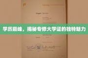 学历飞跃，探秘专修大学证的非凡吸引力