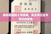 探秘密歇根大学荣耀，揭开学位证书背后的传奇面纱