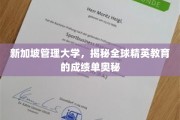 解码新加坡管理大学，全球精英教育的高分秘诀