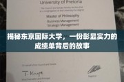 东京国际大学，实力绽放，成绩单背后的传奇之路
