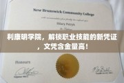 利康明学院，技能升级新纪元，高含金量文凭引领职场新风向