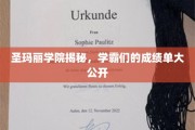 圣玛丽学院学霸风云录，揭秘成绩单背后的秘密力量