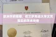 探寻荷兰萨克逊大学，欧洲学术殿堂的辉煌成就与传奇文凭