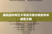 探寻纽约州立大学宾汉顿分校的教育传奇