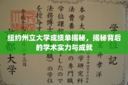 解码纽约州立大学，探寻其卓越学术成就的秘密面纱