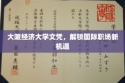 大阪经济大学学位，助你跃升国际职场新高度