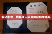 耶鲁传奇，揭秘全球顶尖学府的成绩密码