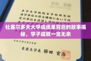 解锁杜塞尔多夫大学成绩单，学子辉煌历程大揭秘