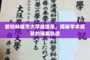 探索都柏林城市大学学子辉煌成就的学术足迹
