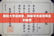 解码学海成绩单，揭开学术卓越的神秘面纱