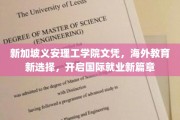 新加坡义安理工学历助力，海外求学之路开启全球就业大门