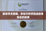 探寻安哈尔特学院辉煌足迹，揭秘学子成绩单背后的传奇篇章