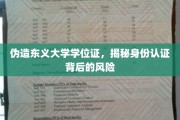 伪造东义大学学位证，揭秘身份认证背后的风险