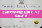 荷兰因霍温理工，揭秘顶尖学位背后的独特魅力