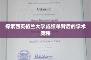 揭开西英格兰大学成绩单的秘密，揭秘学术评价的深层机制
