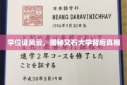 高校学位之谜，又石大学背后的不凡真相揭晓