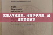 汉阳学子风采录，揭秘成绩背后的青春足迹