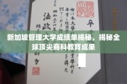 新加坡管理大学成绩单背后的全球商科教育奇迹